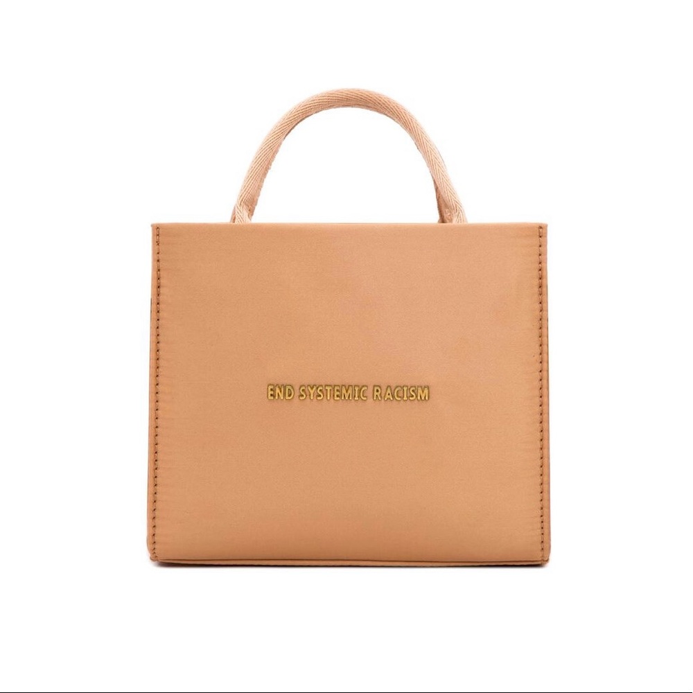 ESR Beige Satin tote Brandon Blackwood